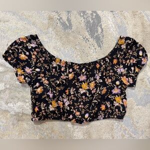 American Eagle Outfitters Black Floral Top